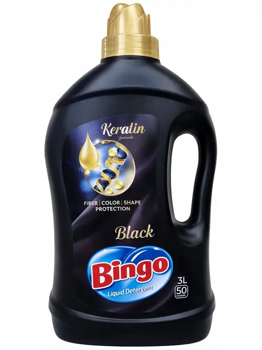 Liquid Detergent Black with Keratin Formula for Fiber, Color and Shape Protection 3 L