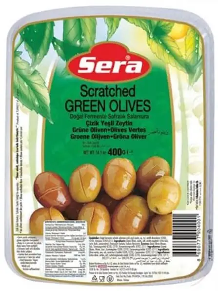 Stratched Green Olives 400g