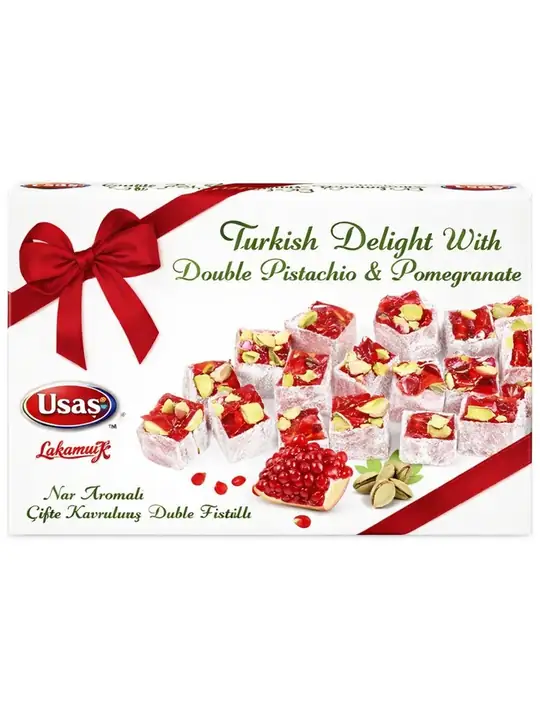 Turkish Delight - Pomegranate Flavored & Double Roasted Pistachio 350g