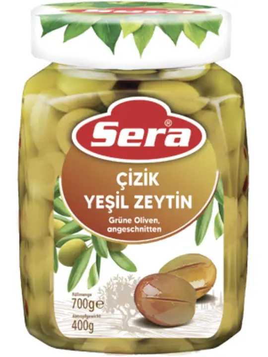 Scratched Green Olives 720ml