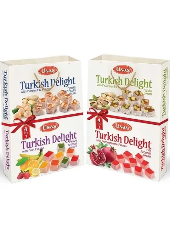 Turkish Delight - 4-Pack Gift Box (Hazelnut, Pistachio, Pomegranate, Fruit) 4x100g
