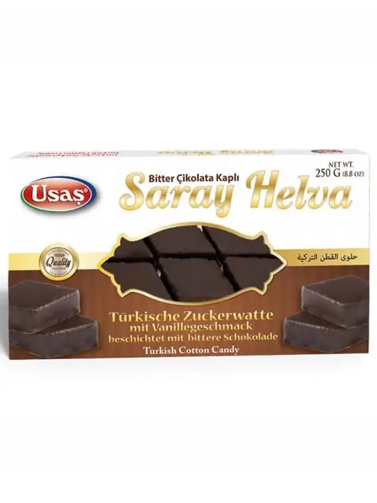 Saray Halva (Turkish Cotton Candy) - Dark Chocolate Coated 250g