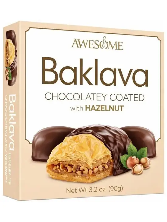 Awesome Chocolate-Coated Baklava with Hazelnut 90g