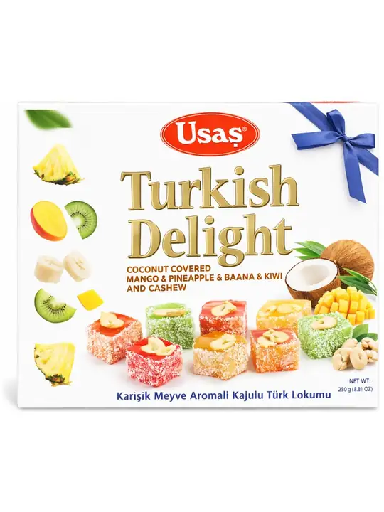 Coconut Covered Turkish Delight with Mixed Fruit & Cashew 250g