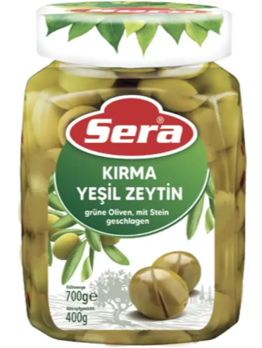 Knuste Grønne Oliven 700g