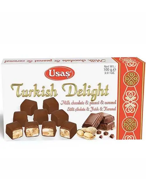Turkish Delight - Peanut & Caramel Flavored Chocolate Covered 100g