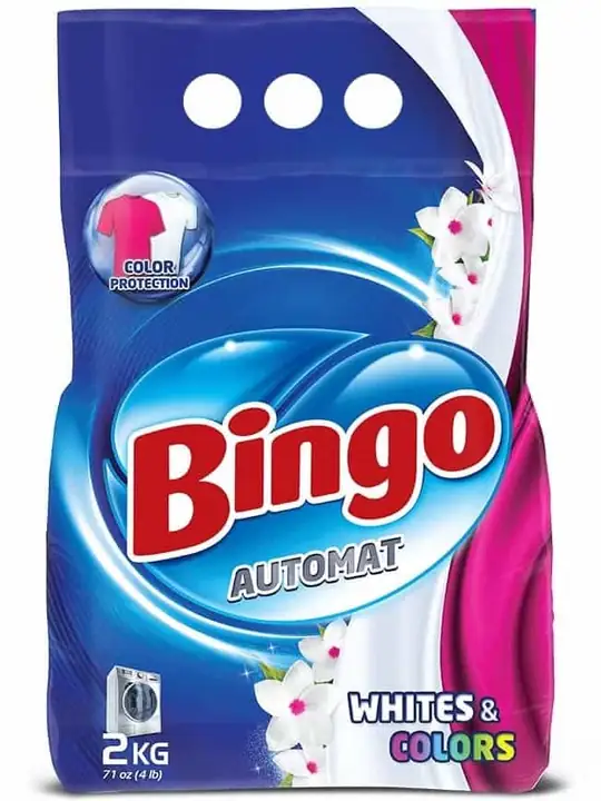Bingo Laundry Detergent for White & Colored Clothes (Color Protection) - 2kg