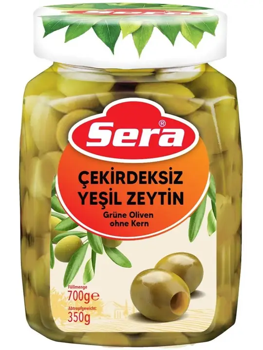 Pitted Green Olives 700g