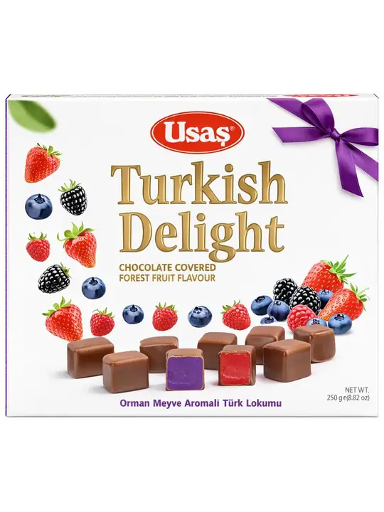 Chocolate Covered Turkish Delight with Forest Fruit Flavour 250g