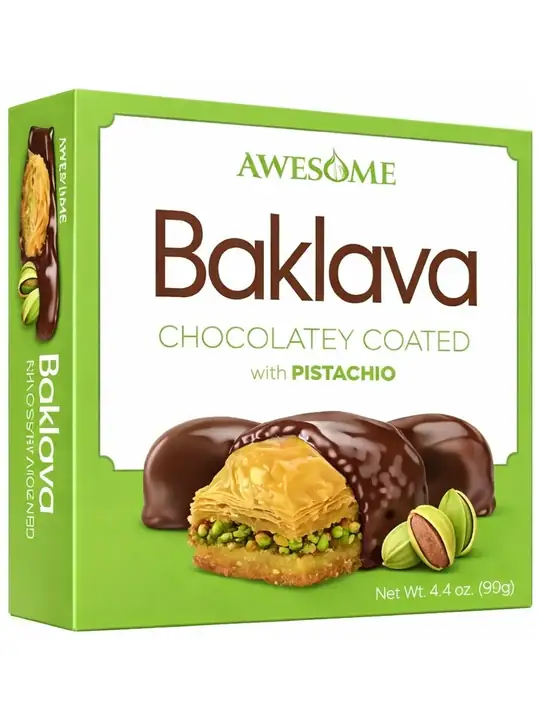 Awesome Chocolate-Covered Pistachio Baklava 90g